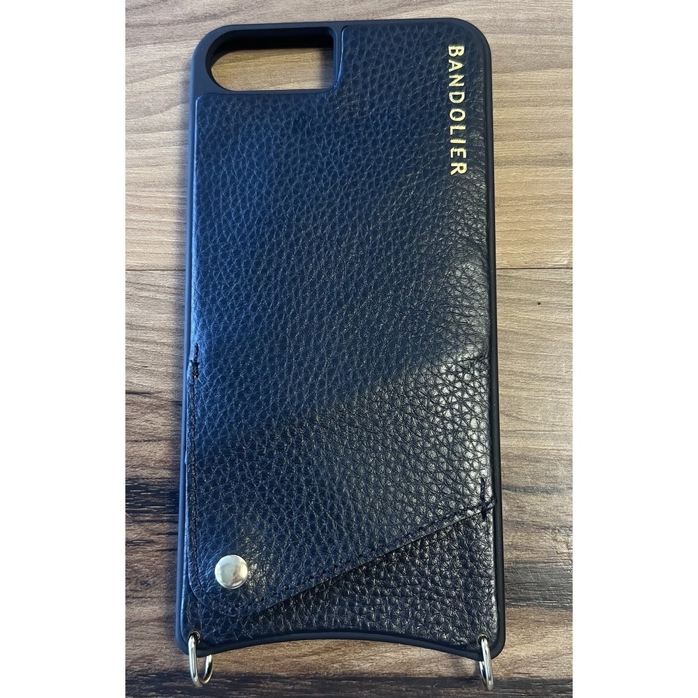 Bandolier Black Crossbody Leather Phone Case for iPhone 7 Plus / 8 Plus No Strap
